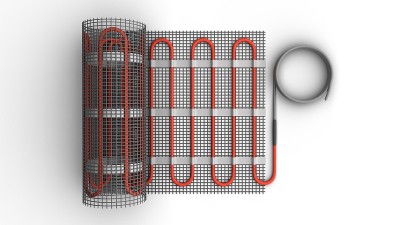 有电缆的地暖系统。3 d渲染。