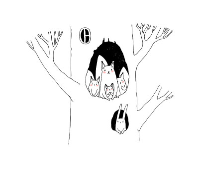 山谷里的松鼠。神奇的树。