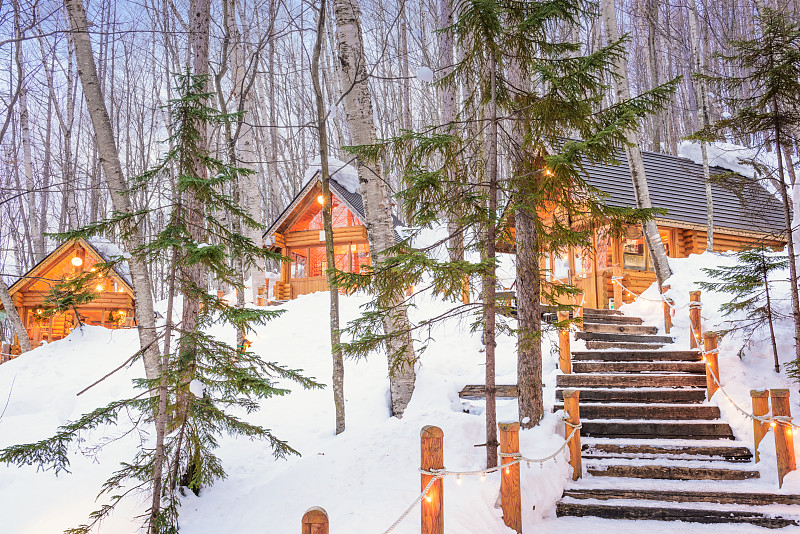 日本北海道富兰诺冬季小屋