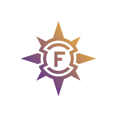 罗盘首字母F图标设计