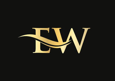 第一个字母EW连接的标志的业务和公司的身份。现代字母EW标志矢量模板与现代时尚