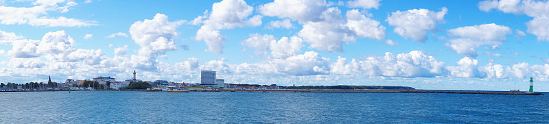 波罗的海全景-水景海滩，Warnemünde在德国