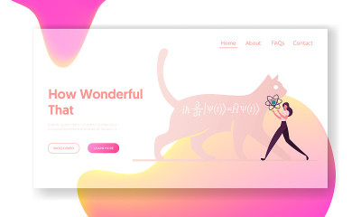 Cat of Schrodinger Equation Landing Page Template 