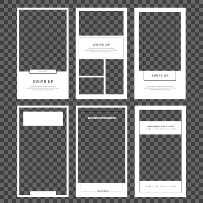Stories template set. Modern flat stories template