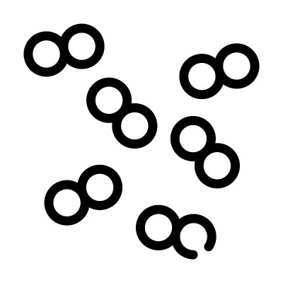 肺炎球菌感染线图标矢量插图