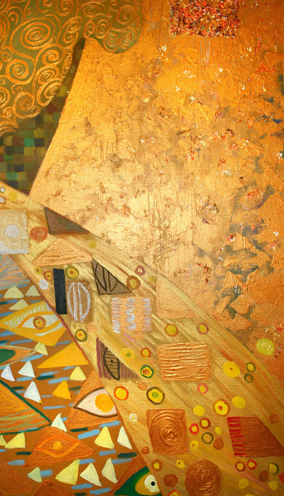 原始抽象画，布面油画