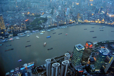 上海和黄浦江全景