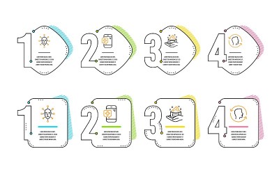 Face biometrics, Skin care and Medical phone icons