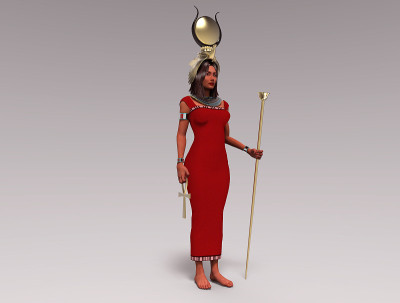 埃及女神伊希斯的3d插图