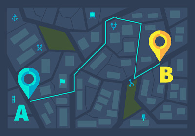 GPS ui dark theme. Gps city tracking maps route li