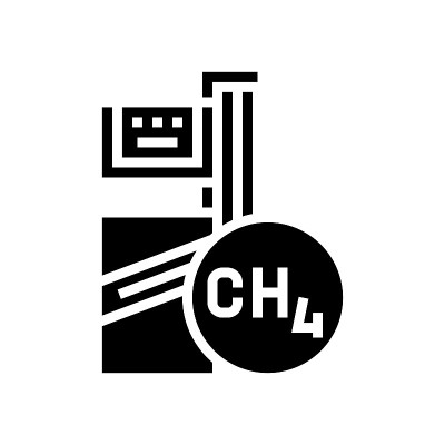 甲烷加油站字形图标矢量插图