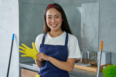For a clean house. Portrait of joyful young woman,