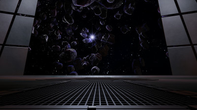 以太空星系为视角的科幻走廊3d渲染
