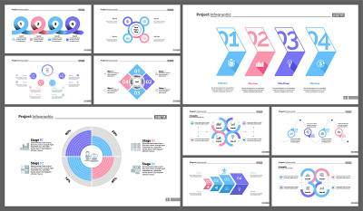 Set of statistics or strategy concept infographic 