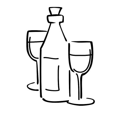 酒和情侣酒杯，情人节快乐