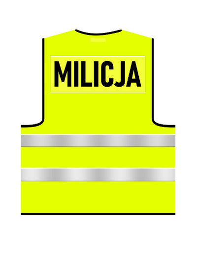 明亮的绿色-黄色波兰交通Milicja背心在白色孤立的背景。