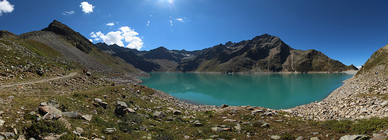 全景高山坝斯派克湖，K?htai,奥地利蒂罗尔