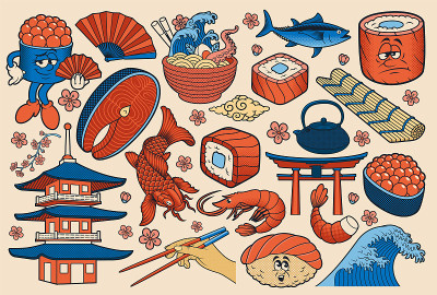 日本食物矢量剪贴画