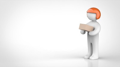摩托车送货司机右3d渲染