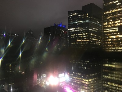纽约曼哈顿摩天大楼的夜晚。