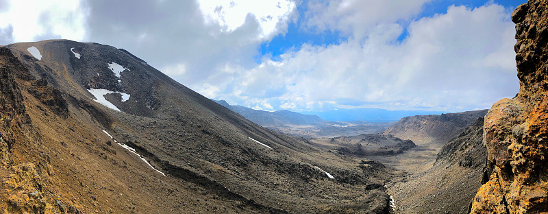 汤加里罗高山穿越轨道的全景，汤加里罗国家公园，北岛，新西兰