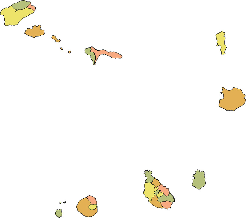 佛得角的彩色地图
