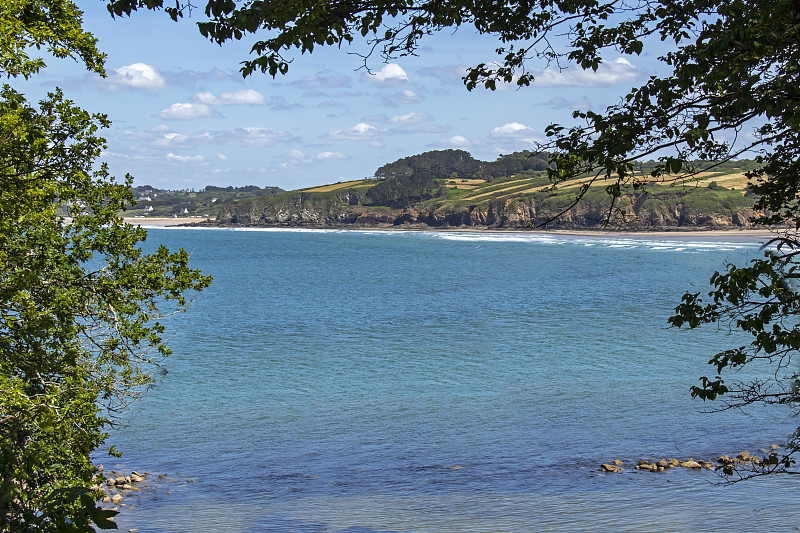 Douarnenez。从普罗玛克赫号上可以看到喀拉兹海岸和里斯海滩。Finistere。布列塔尼