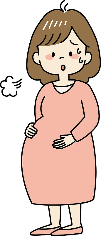 年轻的准妈妈呼吸困难