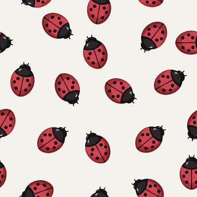 无缝模式背景与瓢虫