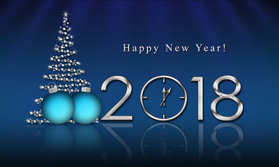 2018年带圣诞树的圣诞卡