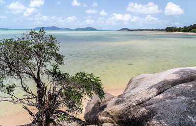 夏季海滩海景湾景观