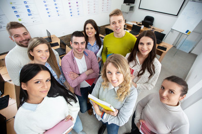 Group of exchange students posing for a picture