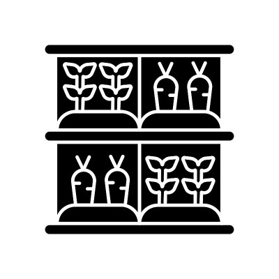 Vertical farm black glyph icon