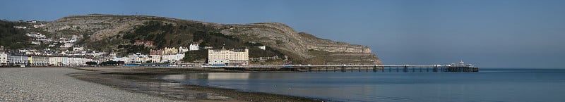 Llandudno码头全景，威尔士最长的码头