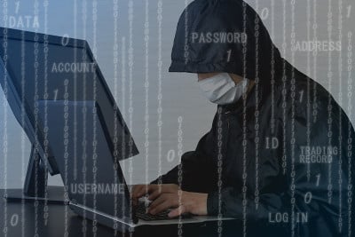 网络犯罪图像，黑客利用个人电脑