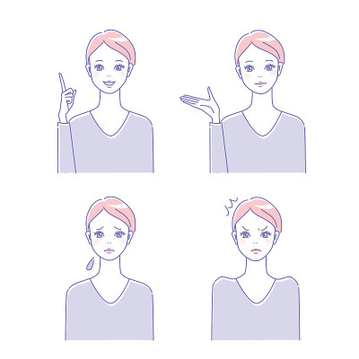 漂亮的女性表情集插图素材