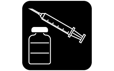 Illustration of vaccination syringe and vial