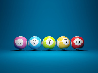 现实的3d彩票球与标志LOTTO