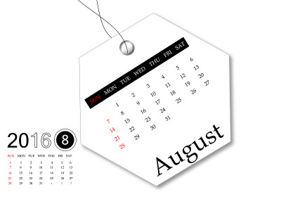 2016年8月-标签设计日历系列