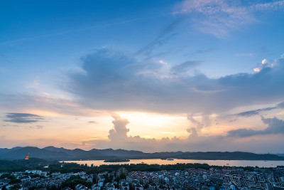 杭州西湖建筑景观与自然景观