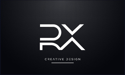 现代抽象字母RX、XR标志设计。最小RX, XR初始基于图标矢量