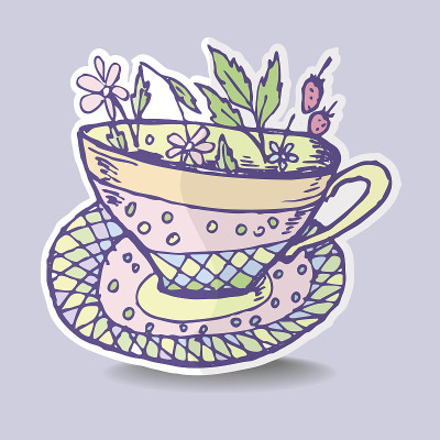 一杯凉茶，贴纸