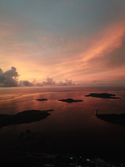 Kolonia town aerial view in Pohnpei, Micronesia