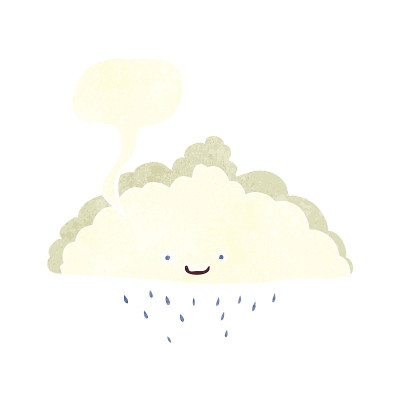 卡通雨云与语音泡泡
