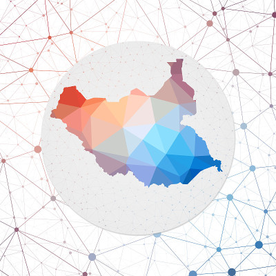 南苏丹矢量抽象地图。