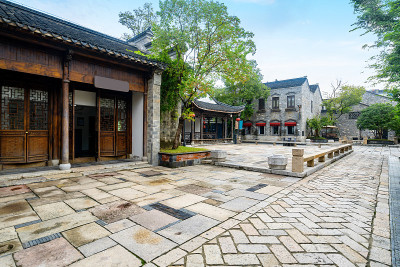中国南京的古镇建筑和街道