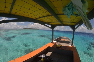 环礁的边缘和沙天堂在Truk泻湖，Chuuk