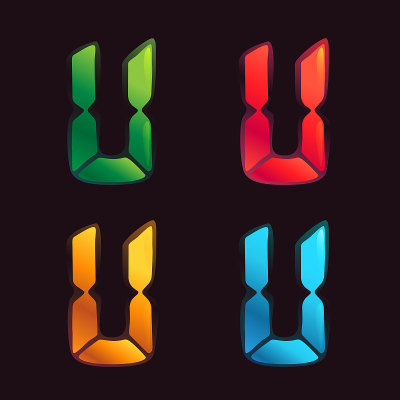 U字母标志闹钟风格。