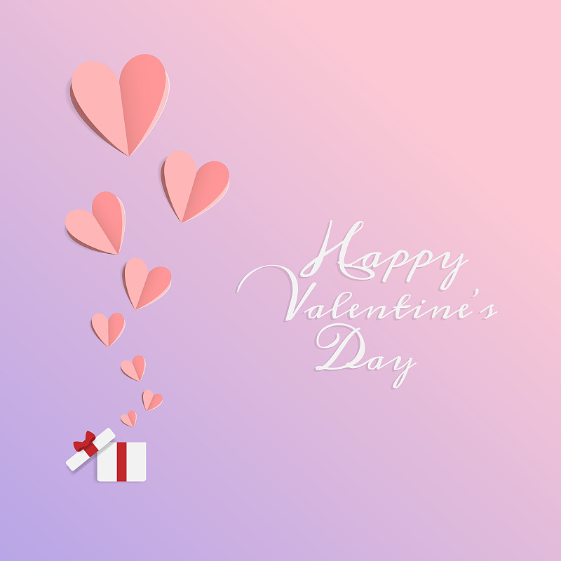 vector of love and Happy Valentines day. origami d