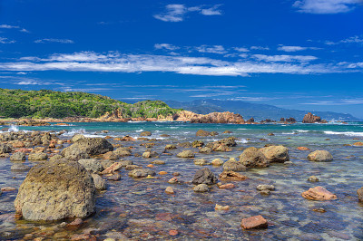 日本静冈县冢崎的夏日风景